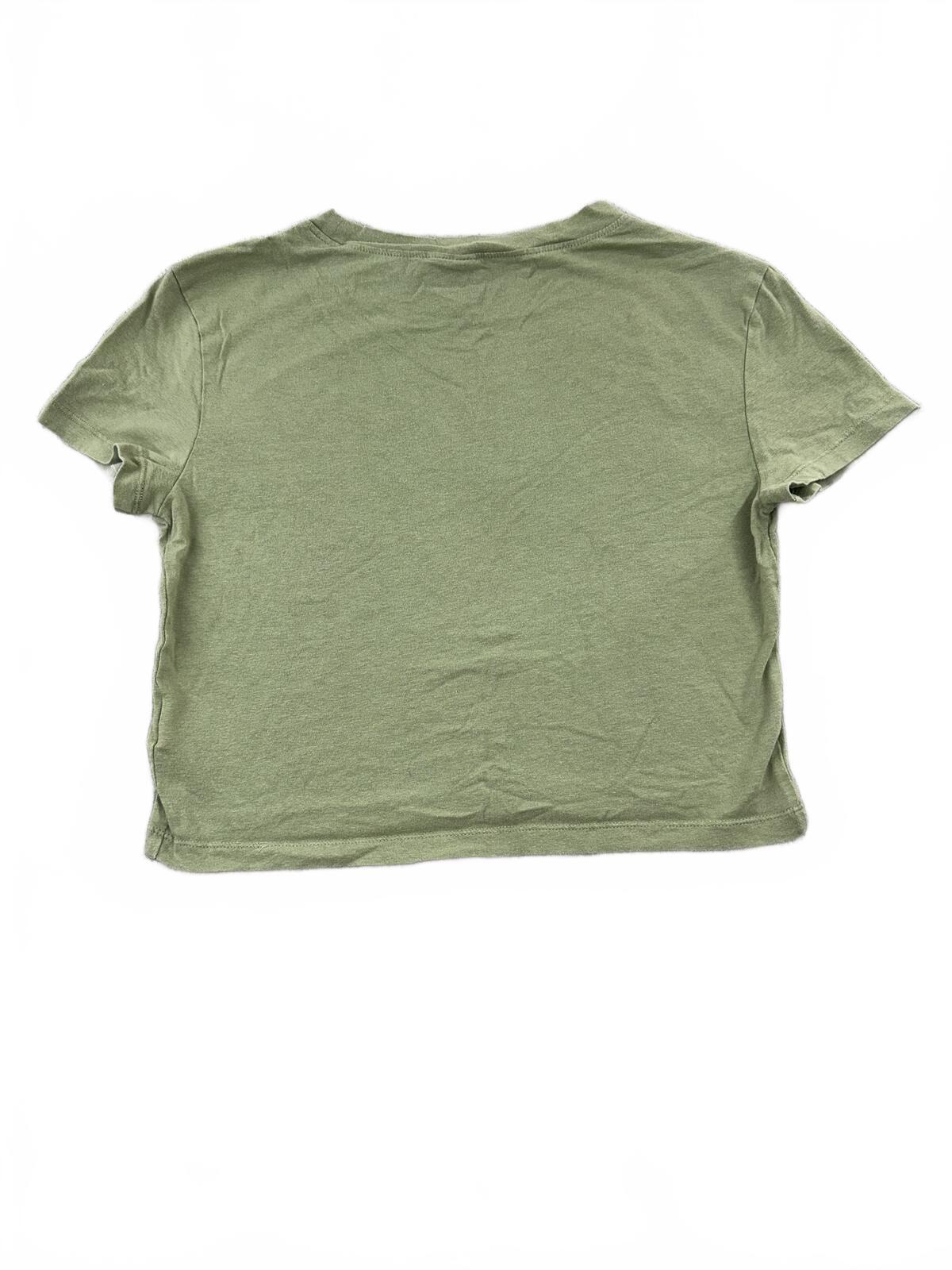 Divided Sage Green Cropped Tee Casual Minimalist Streetwear Cotton Top