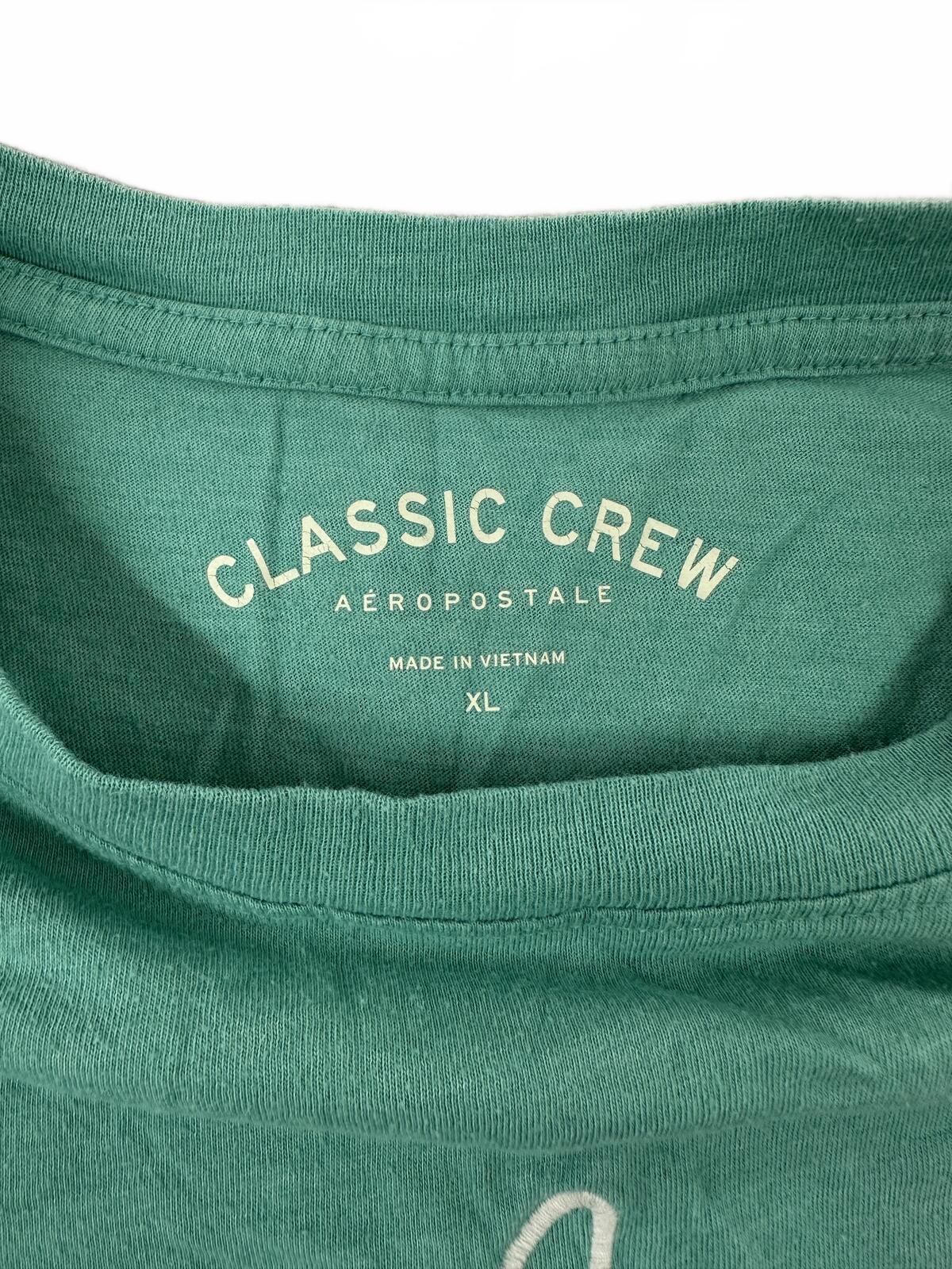Aéropostale Classic Crew Neck Turquoise Logo Tee Casual Streetwear Minimalist