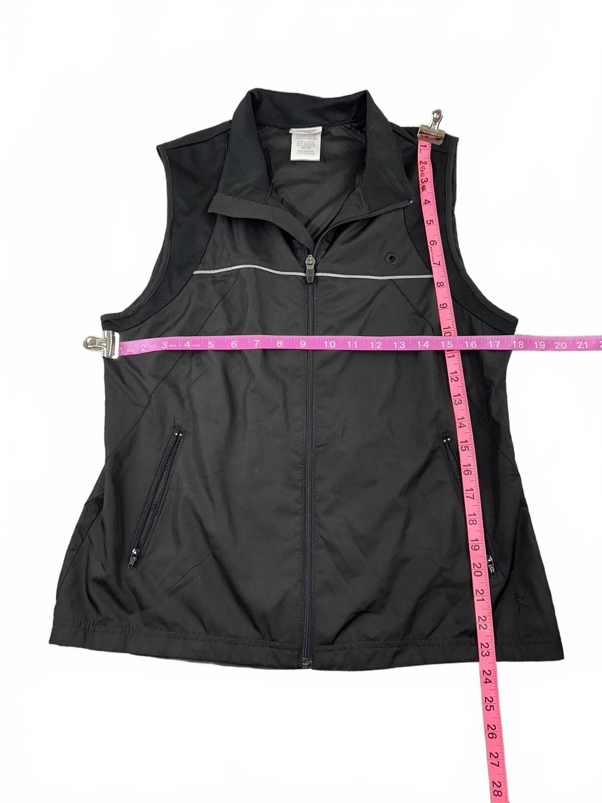 Danskin Now Black Athletic Vest Reflective Trim Lightweight Activewear