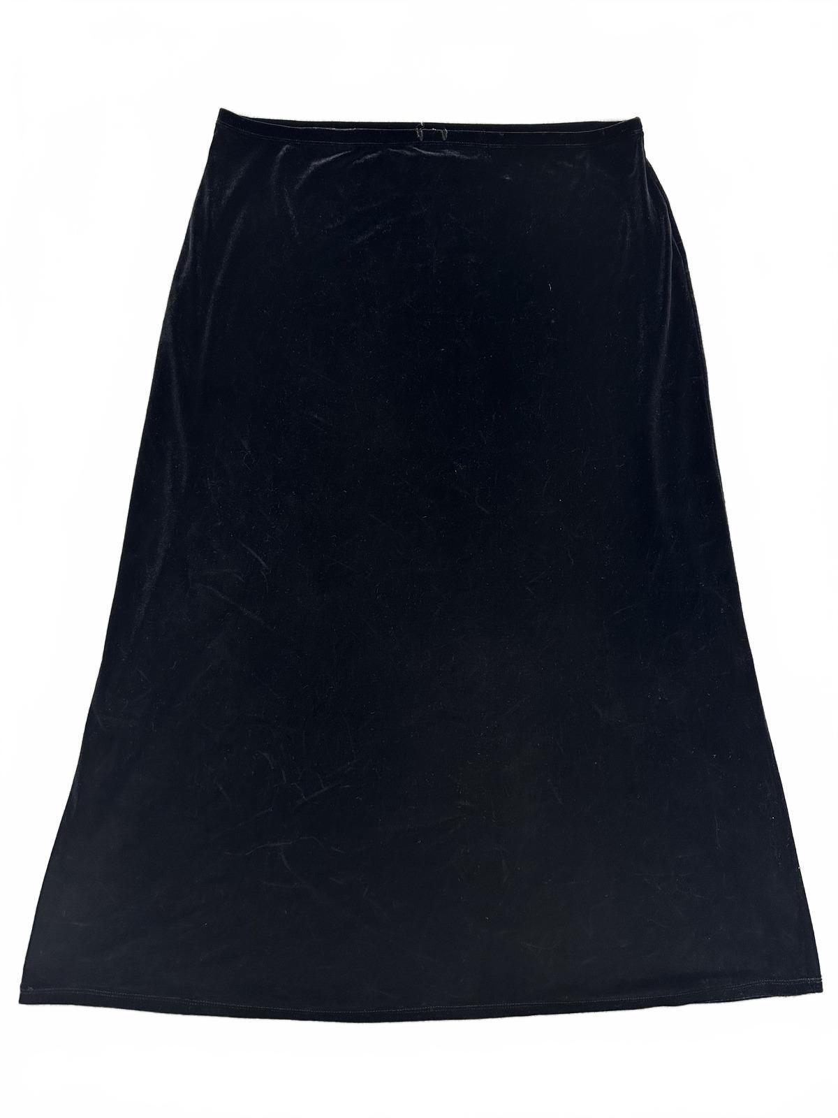 Villager Black Velvet Maxi Skirt Elegant A Line Silhouette Formal Casual
