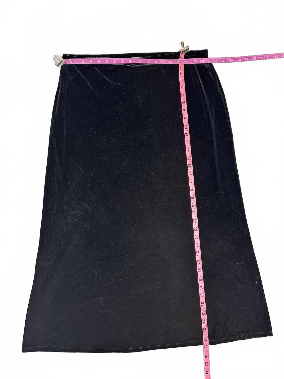 Villager Black Velvet Maxi Skirt Elegant A Line Silhouette Formal Casual
