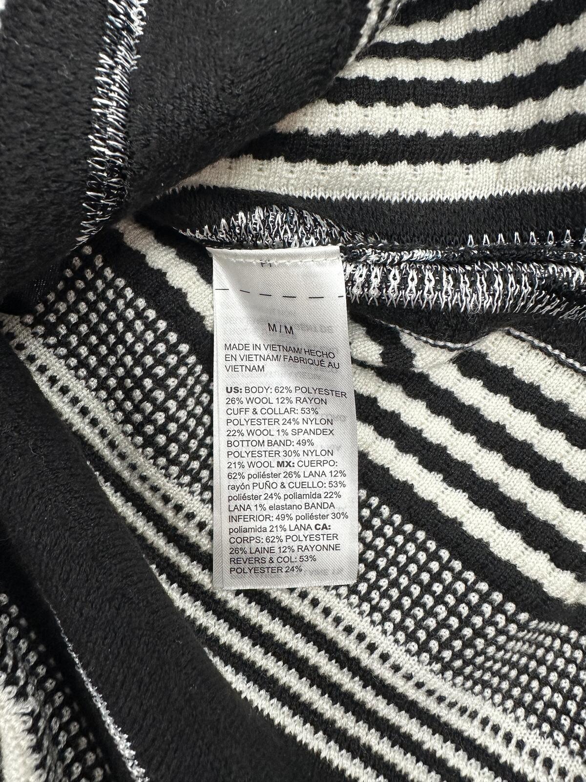 White House Black Market Black and White Striped Knit Tank Top