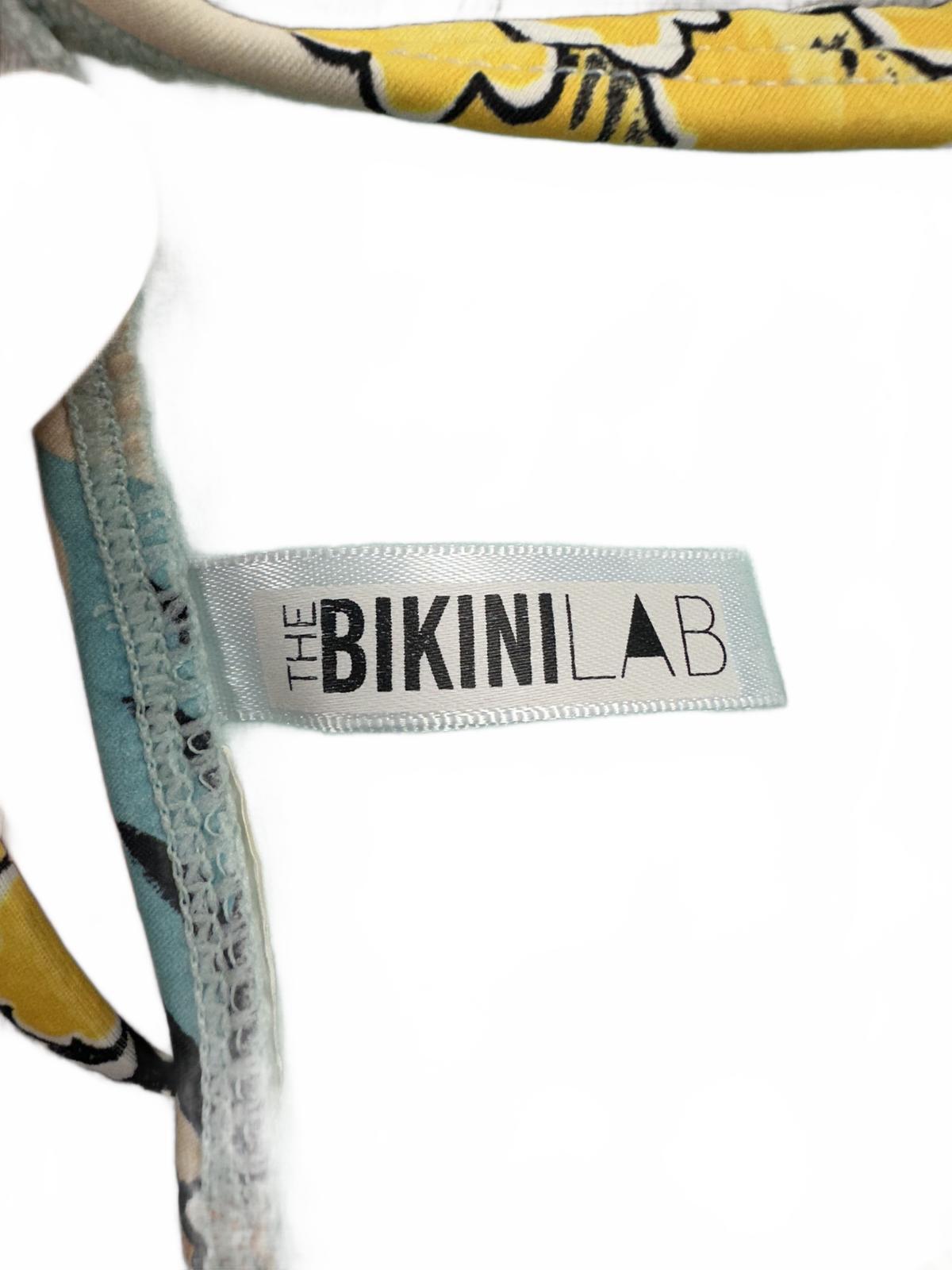 The Bikini Lab Floral Two Piece Bikini Set Light Blue Yellow Adjustable Straps