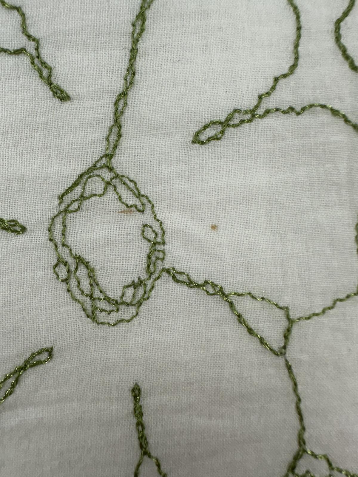 Apt. 9 Vintage Inspired Floral Embroidered A Line Skirt Cream Green