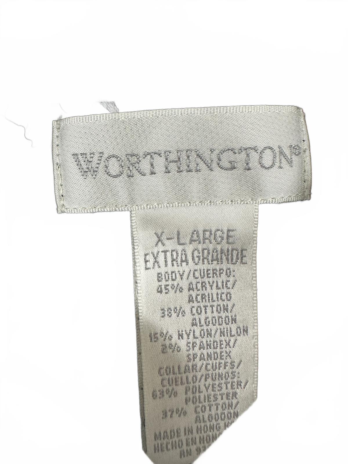 Worthington Black and White Collared Sweater Classic Preppy Office