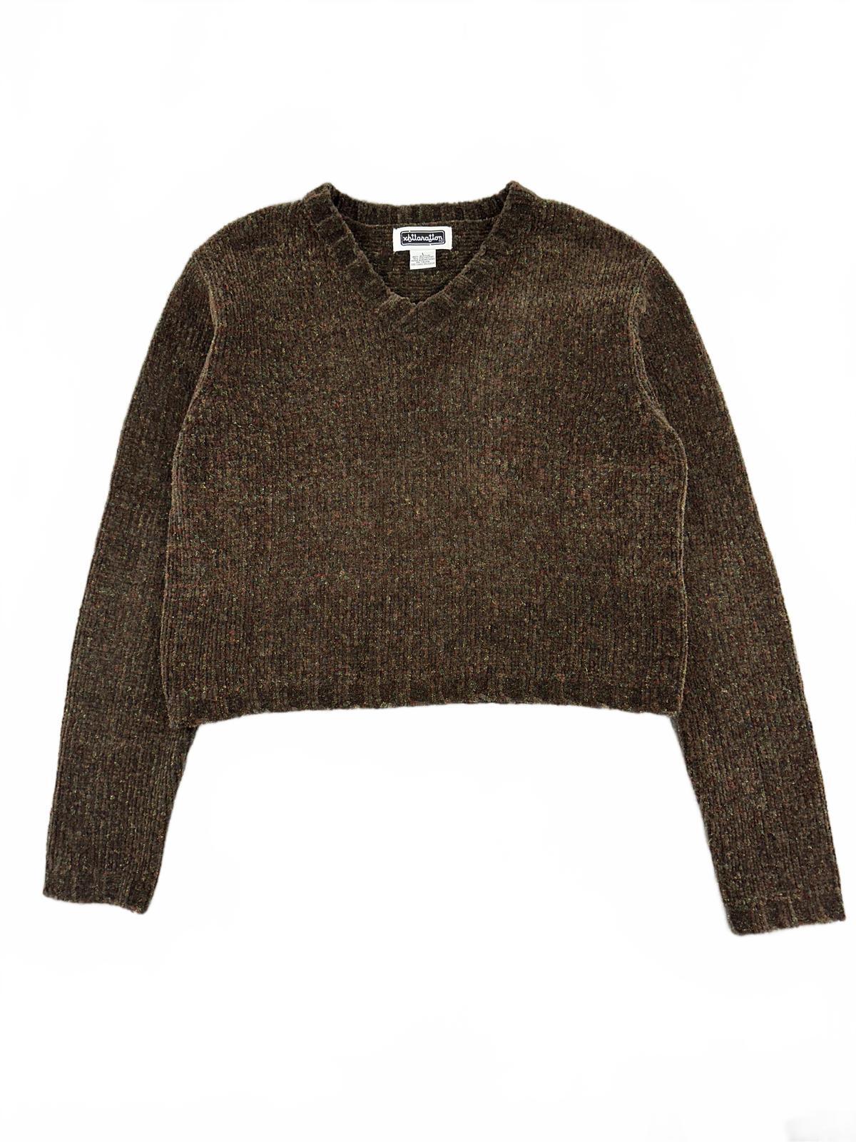 Xhilaration Brown Cropped Knit Sweater Vintage Casual Bohemian Indie Fall Layer