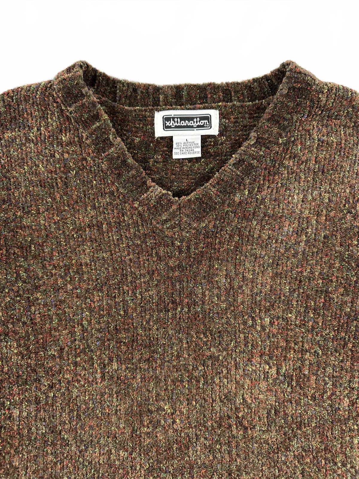 Xhilaration Brown Cropped Knit Sweater Vintage Casual Bohemian Indie Fall Layer