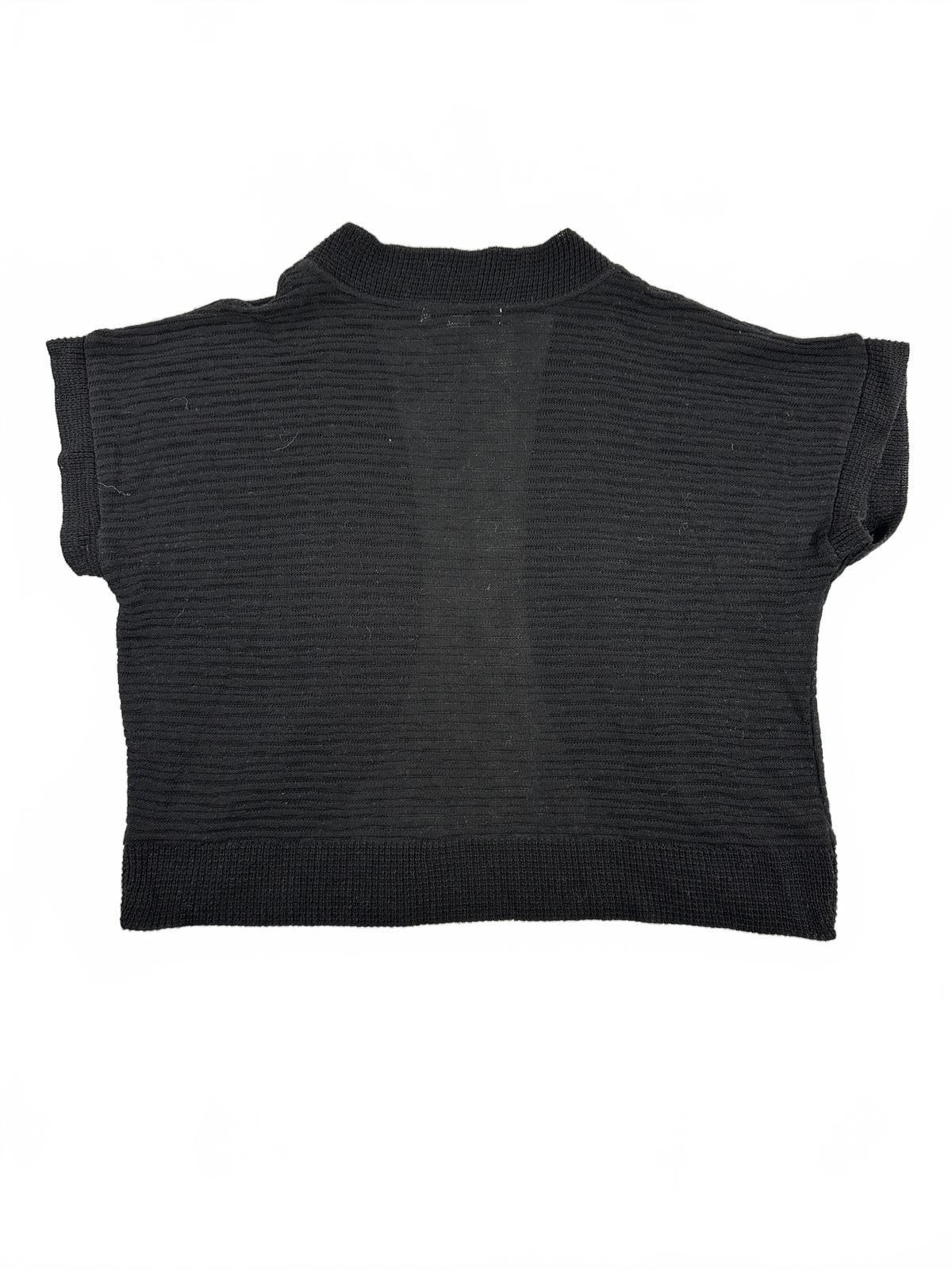Studio Works Black Bolero Shrug Cardigan Knit Open Front Short Sleeve