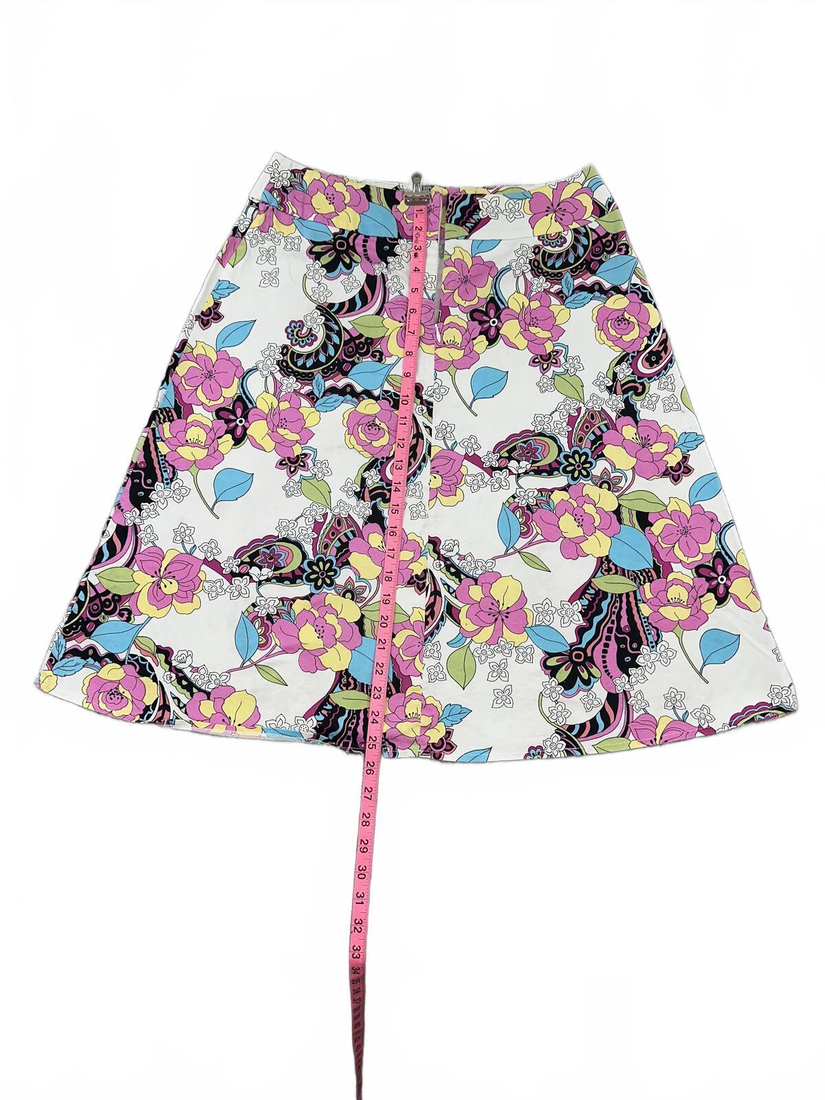 Relativity Vintage Inspired Floral Paisley A Line Skirt Blend Retro Casual