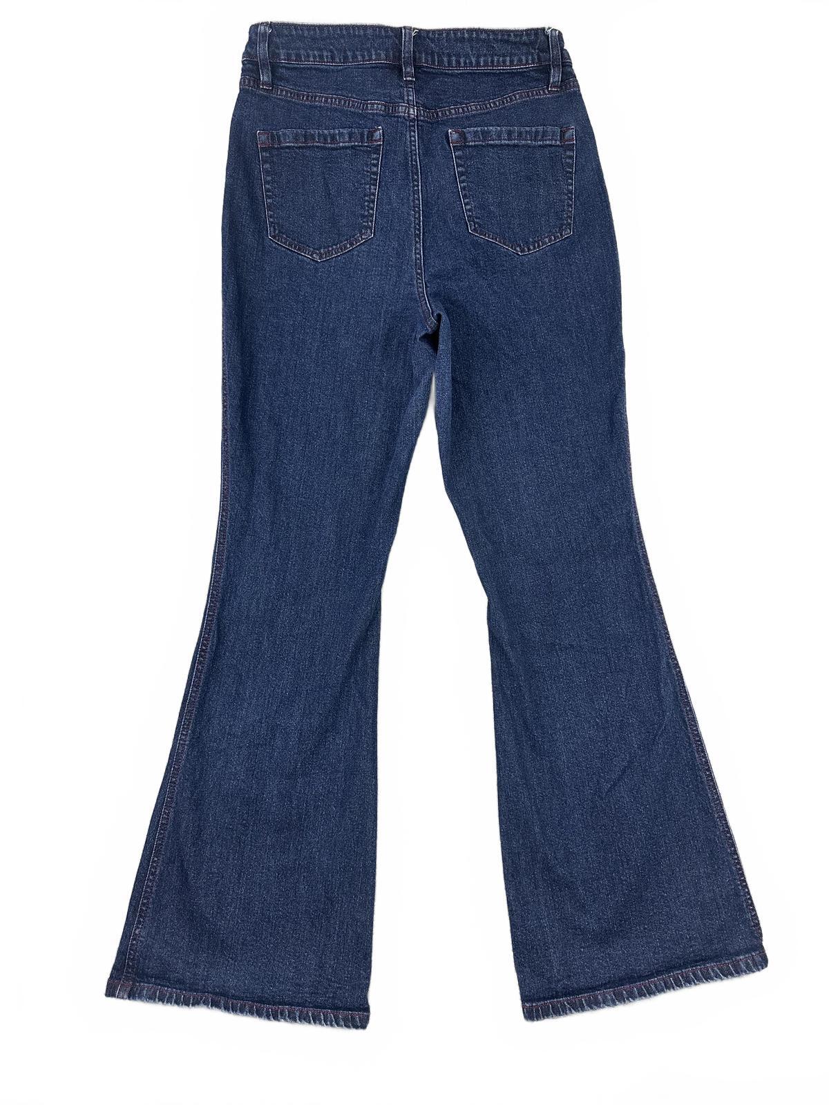 I.N.C. International Concepts Vintage Dark Blue Flare Jeans High Waist Wide Leg