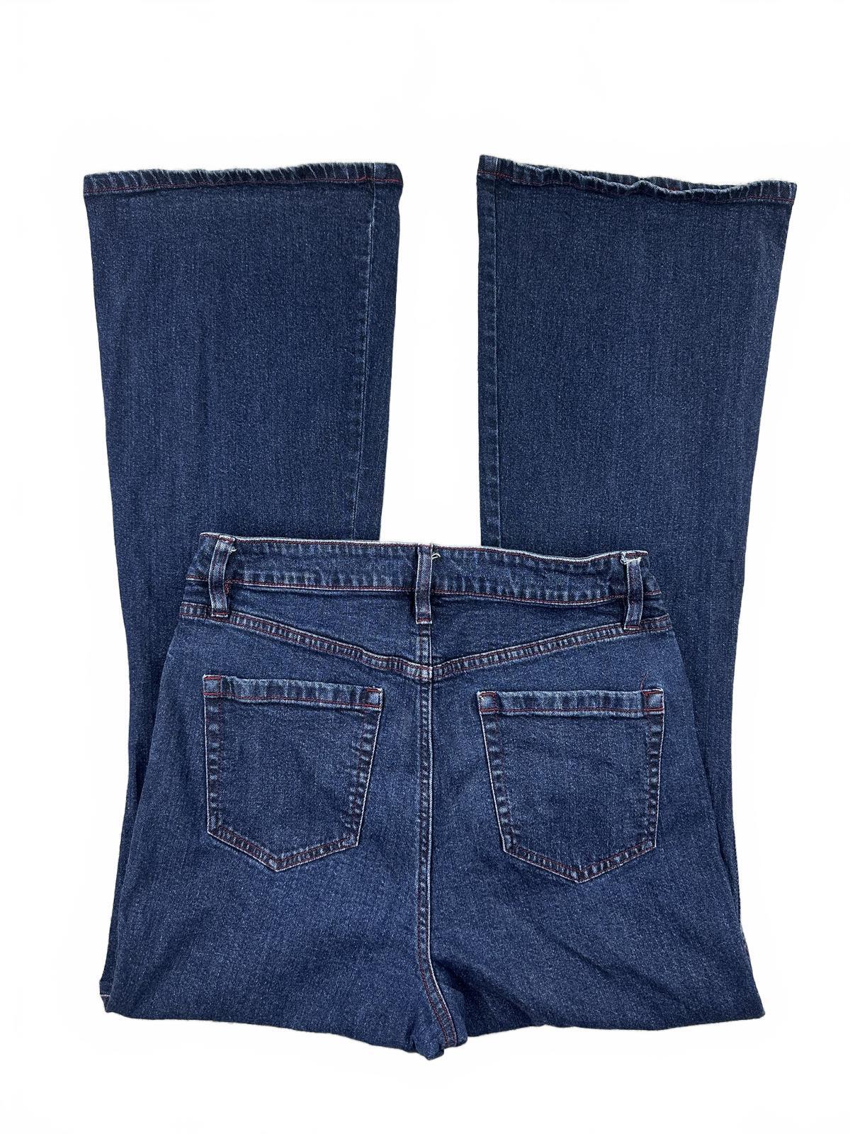 I.N.C. International Concepts Vintage Dark Blue Flare Jeans High Waist Wide Leg