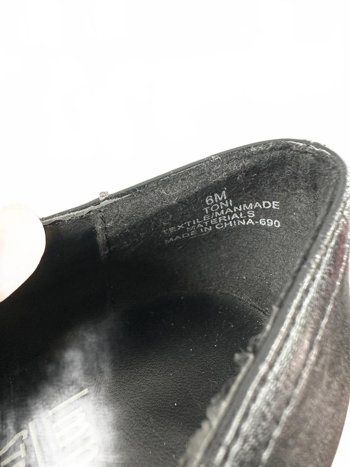 Impo Stretch Black Leather Heeled Ankle Boots Contemporary Minimalist Y2K