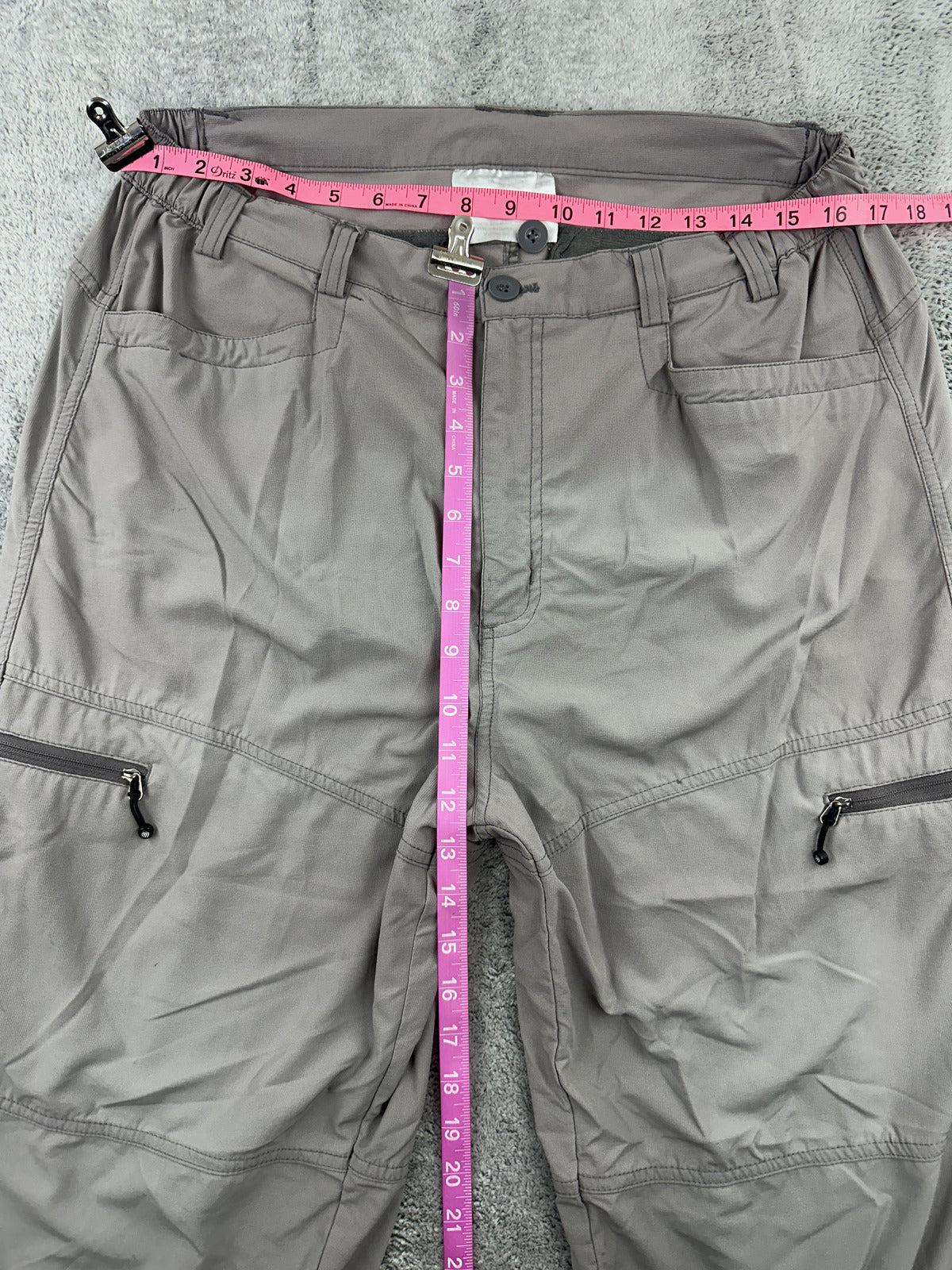 Sportswear Gray Cargo Capri Pants Outdoor Utility Casual