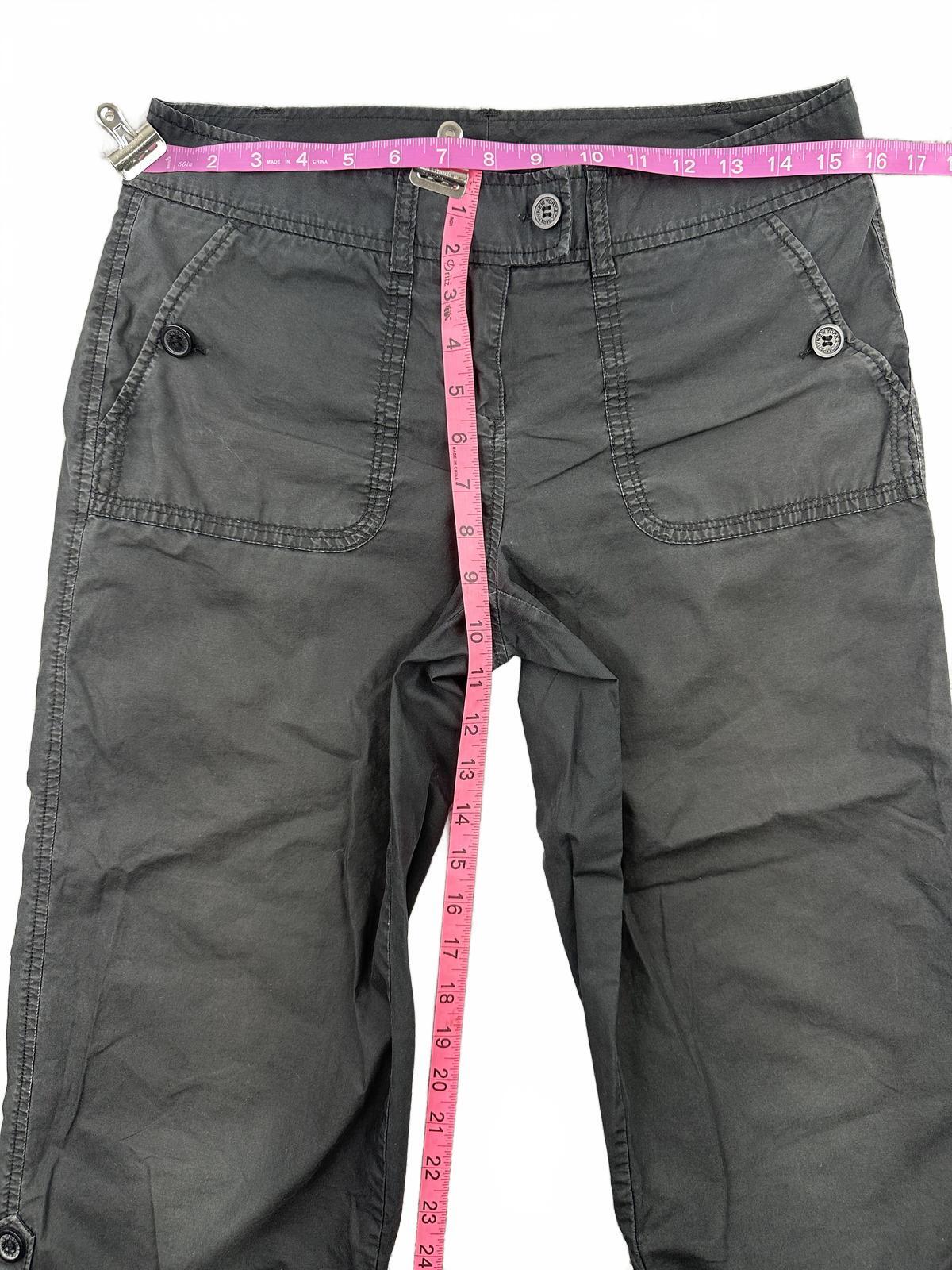 New York & Company Black Cotton Capri Pants Casual Tailored Utility