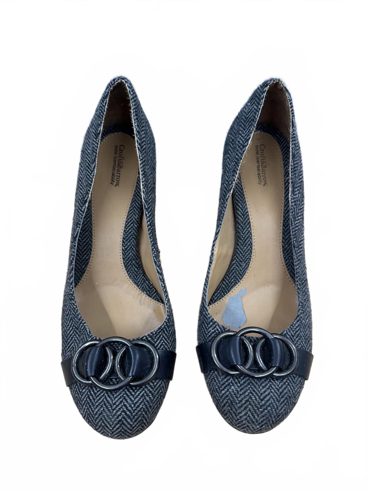 Croft & Barrow Herringbone Pattern Pumps with Triple Ring Accent