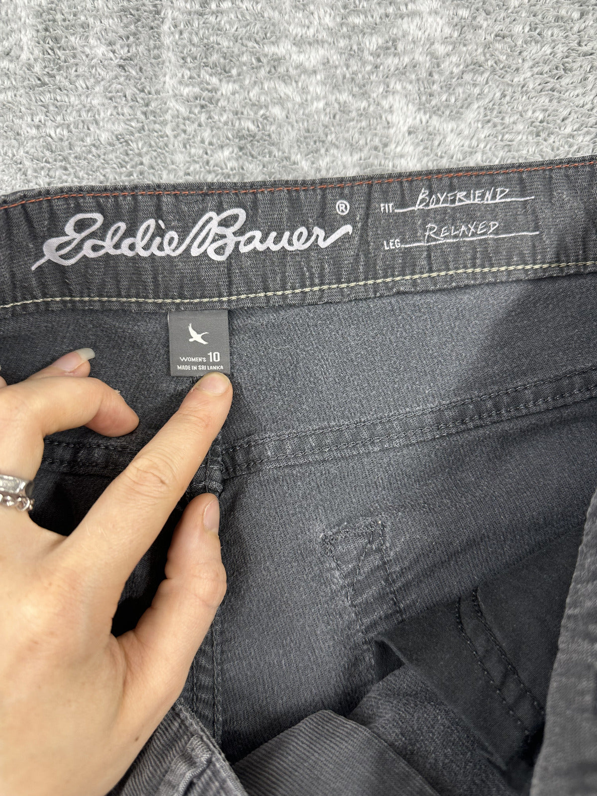 Eddie Bauer Boyfriend Jeans Relaxed Fit Charcoal Gray Casual