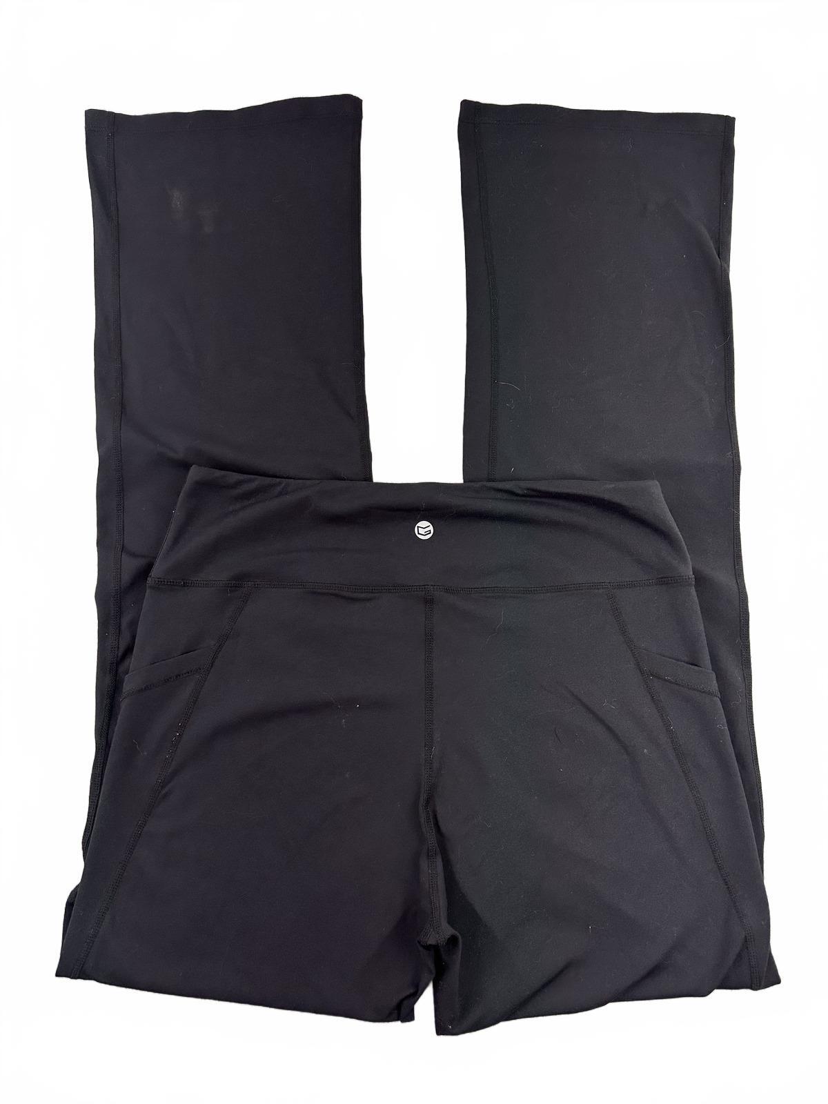 Black Flared Leggings High Waist Athleisure Workout Active