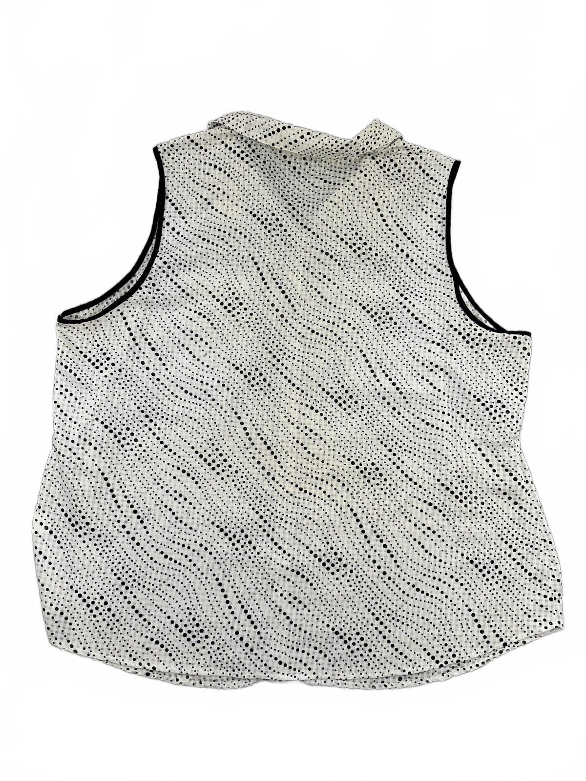 Elementz Sleeveless Polka Dot Button Up Blouse