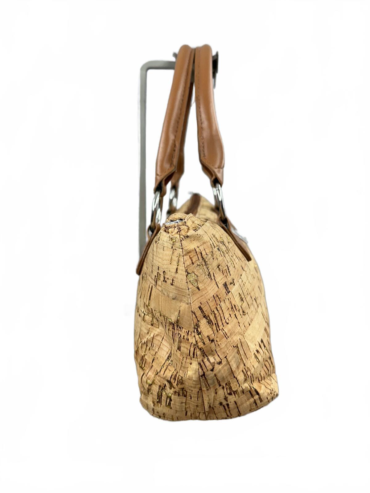 Amazon Natural Cork and Brown Handle Cooler Shoulder Bag