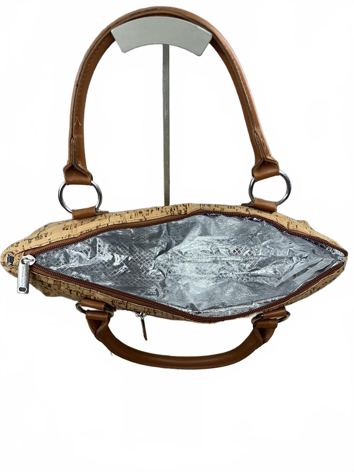 Amazon Natural Cork and Brown Handle Cooler Shoulder Bag