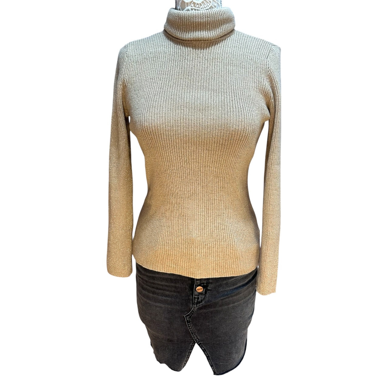Basic Editions Ribbed Knit Turtleneck
