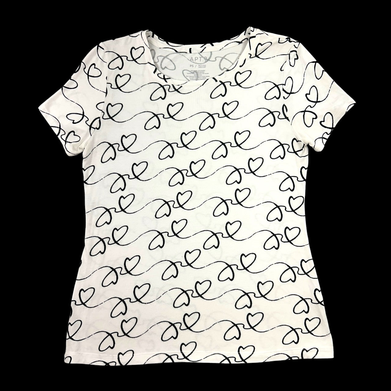 Apt. 9 Short Sleeve Heart Doodle Tee