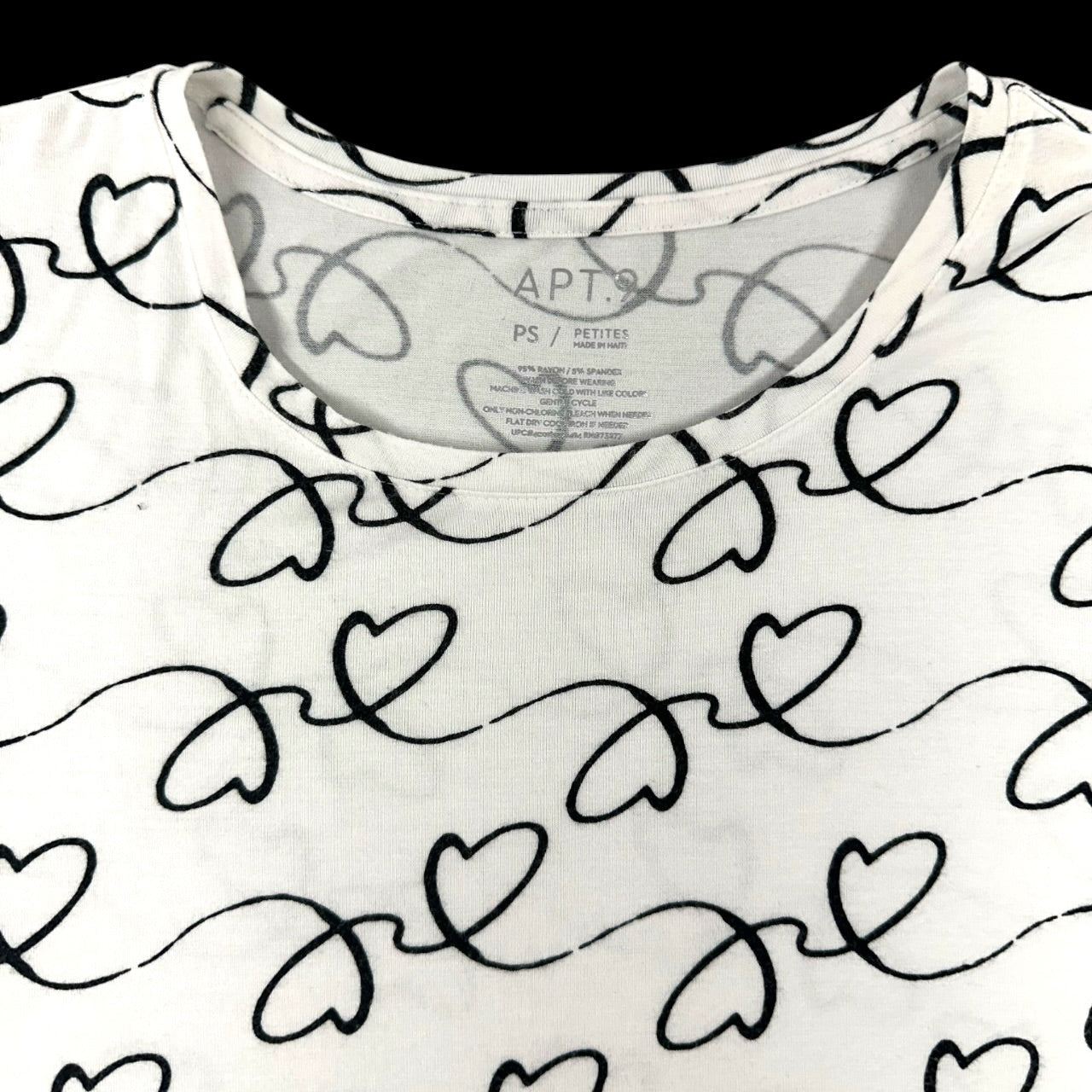 Apt. 9 Short Sleeve Heart Doodle Tee