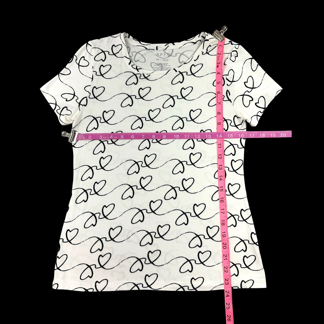 Apt. 9 Short Sleeve Heart Doodle Tee
