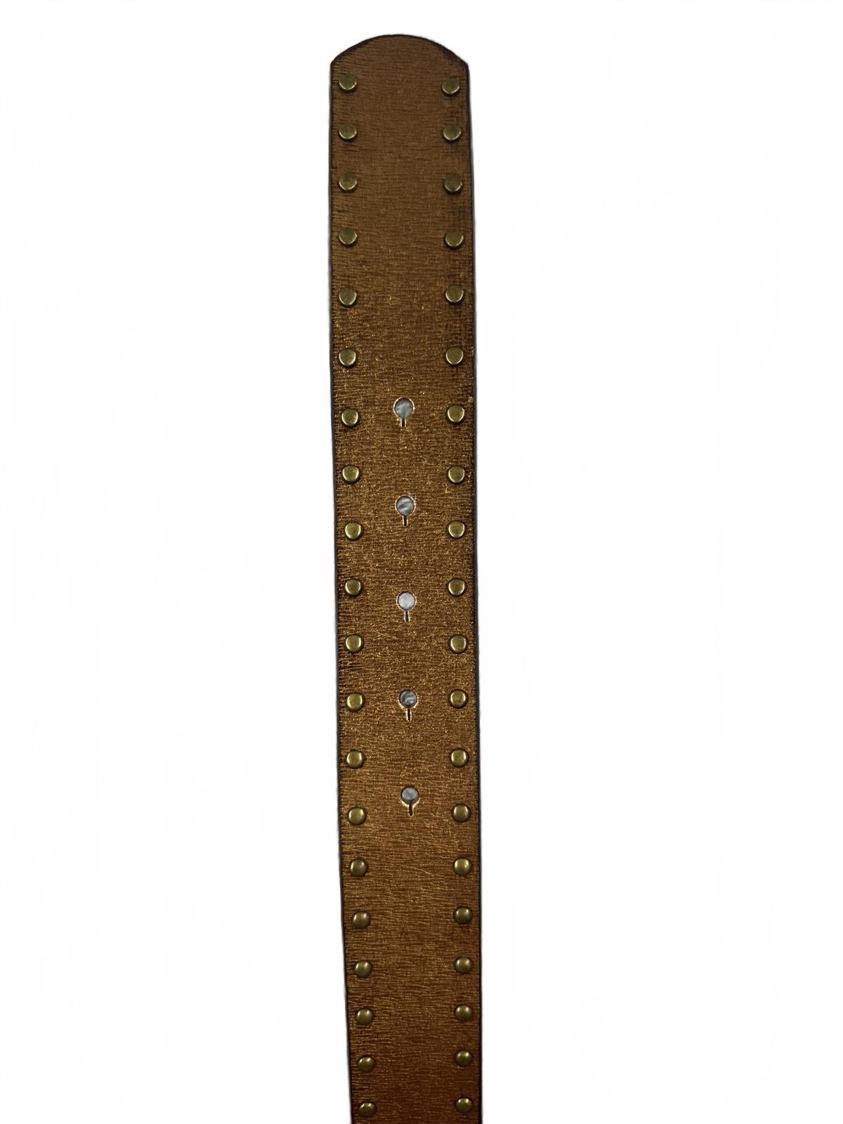 NWT Merona Brown Studded Belt with Decorative Beaded Buckle