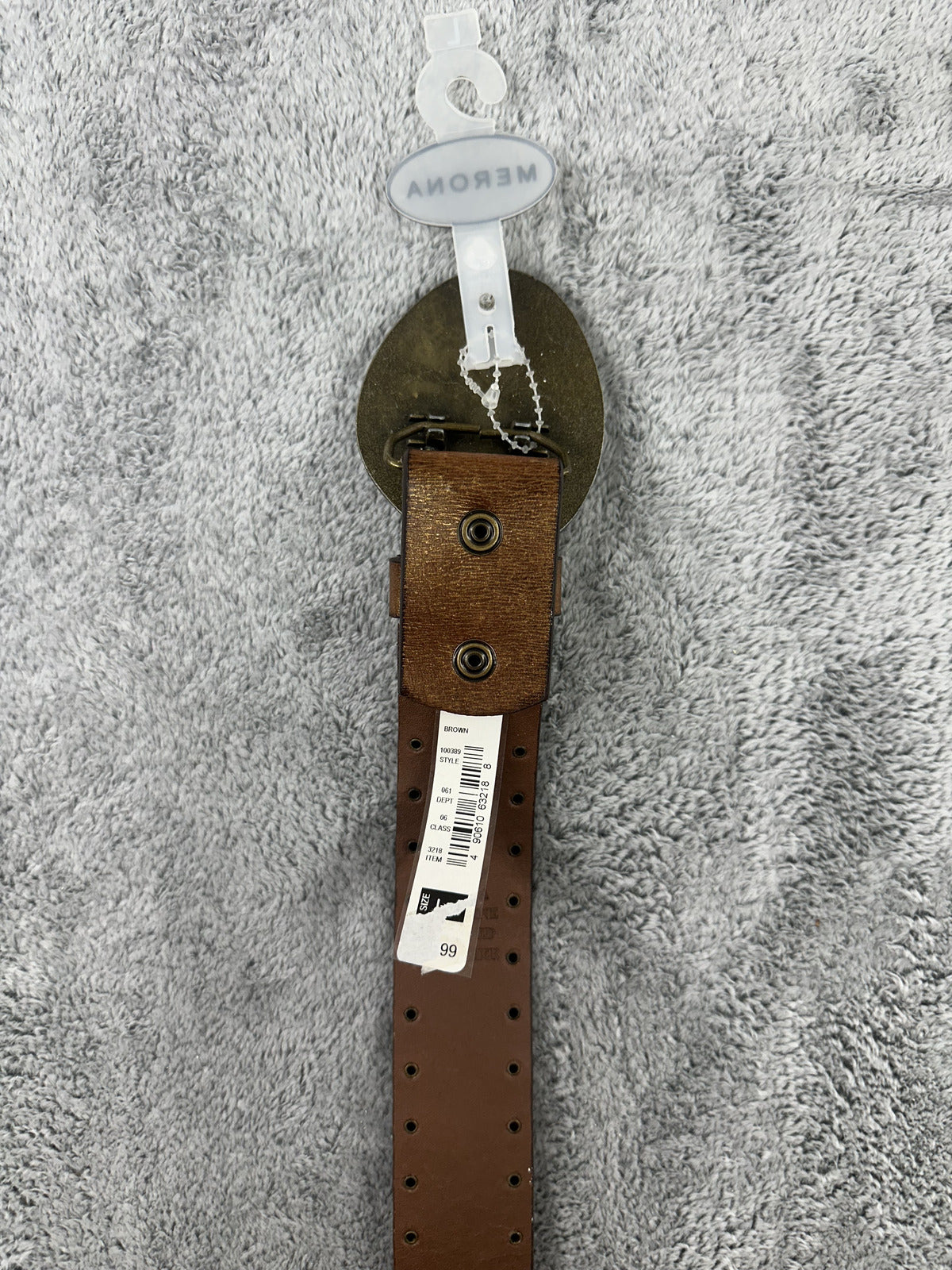 NWT Merona Brown Studded Belt with Decorative Beaded Buckle