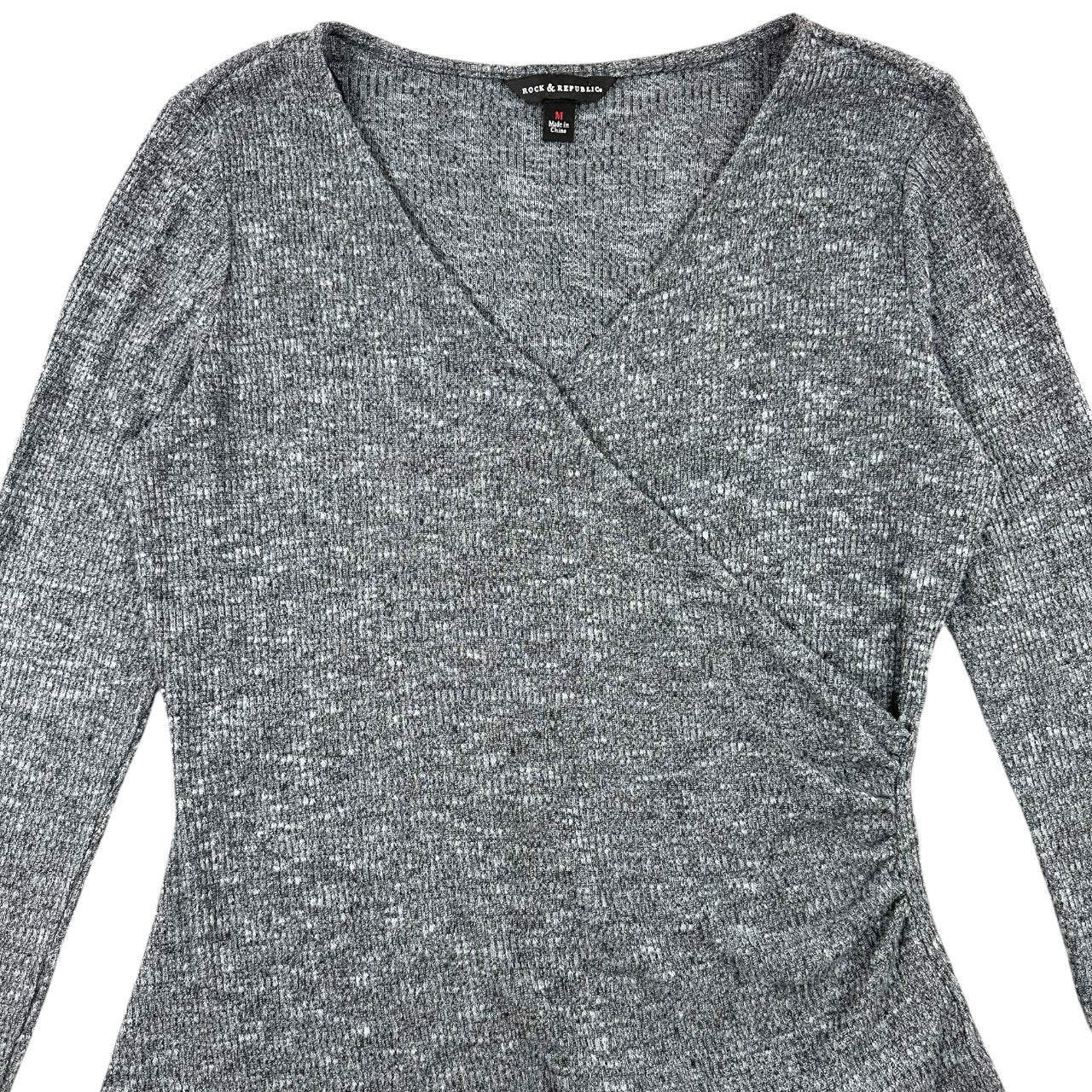 Rock & Republic Long Sleeve Wrap Top
