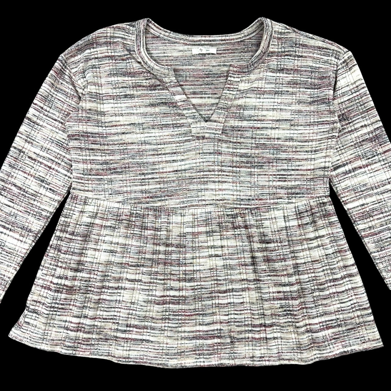 Maurices Spacedye Babydoll Long Sleeve Tee