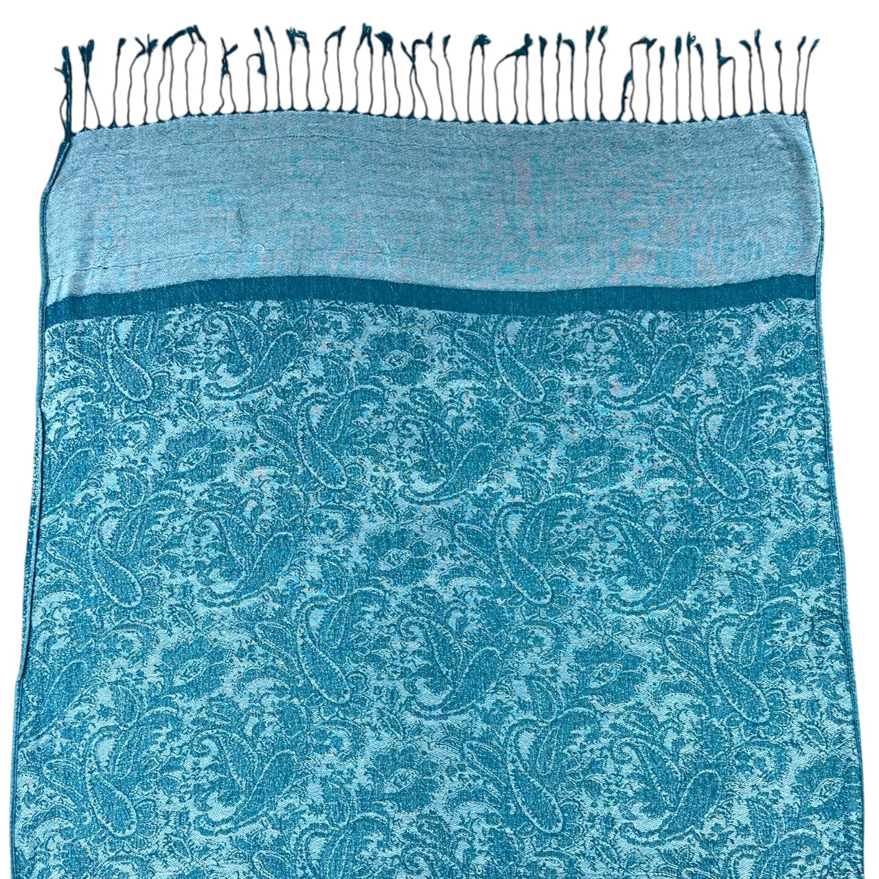 Blue Paisley Patterned Pashmina Scarf