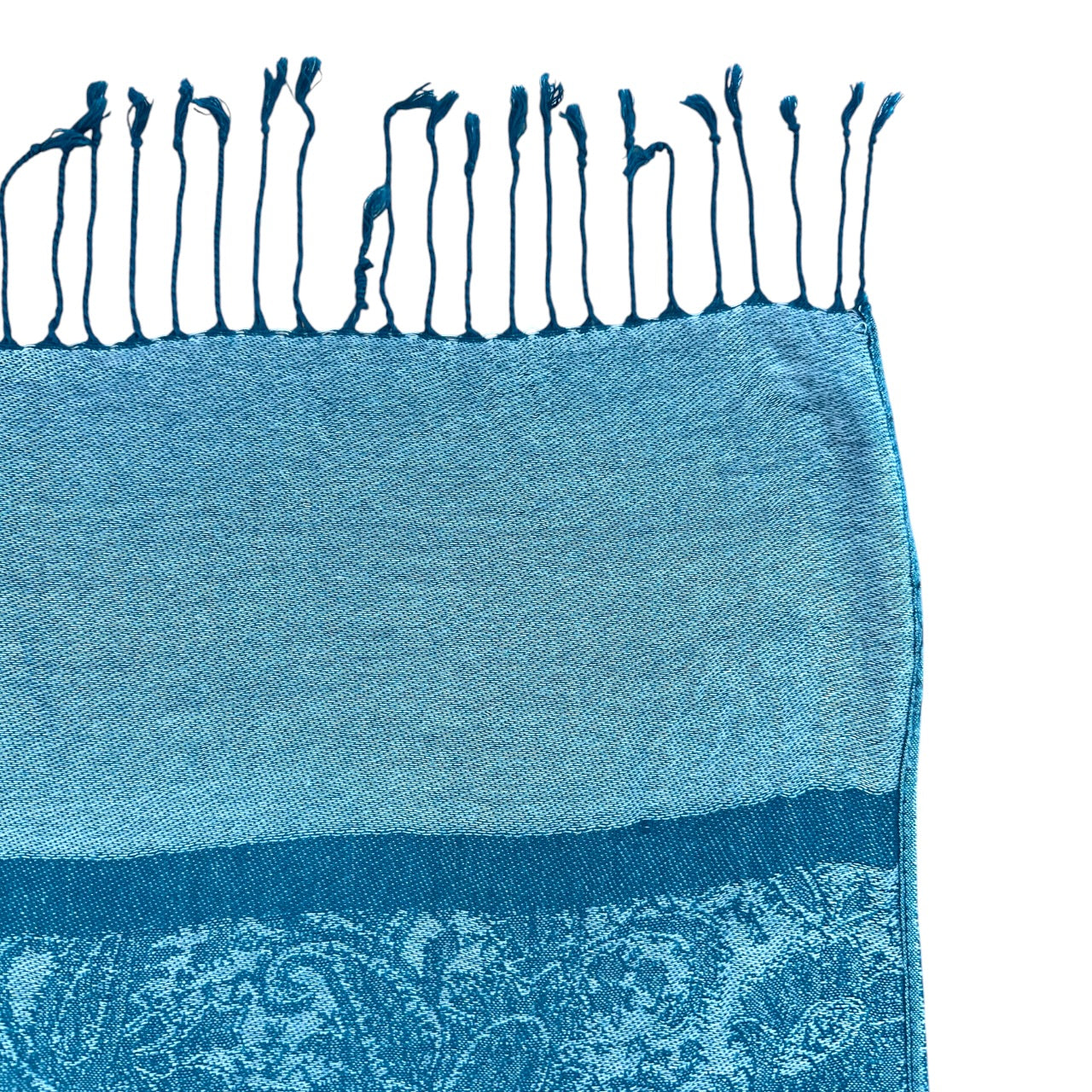 Blue Paisley Patterned Pashmina Scarf