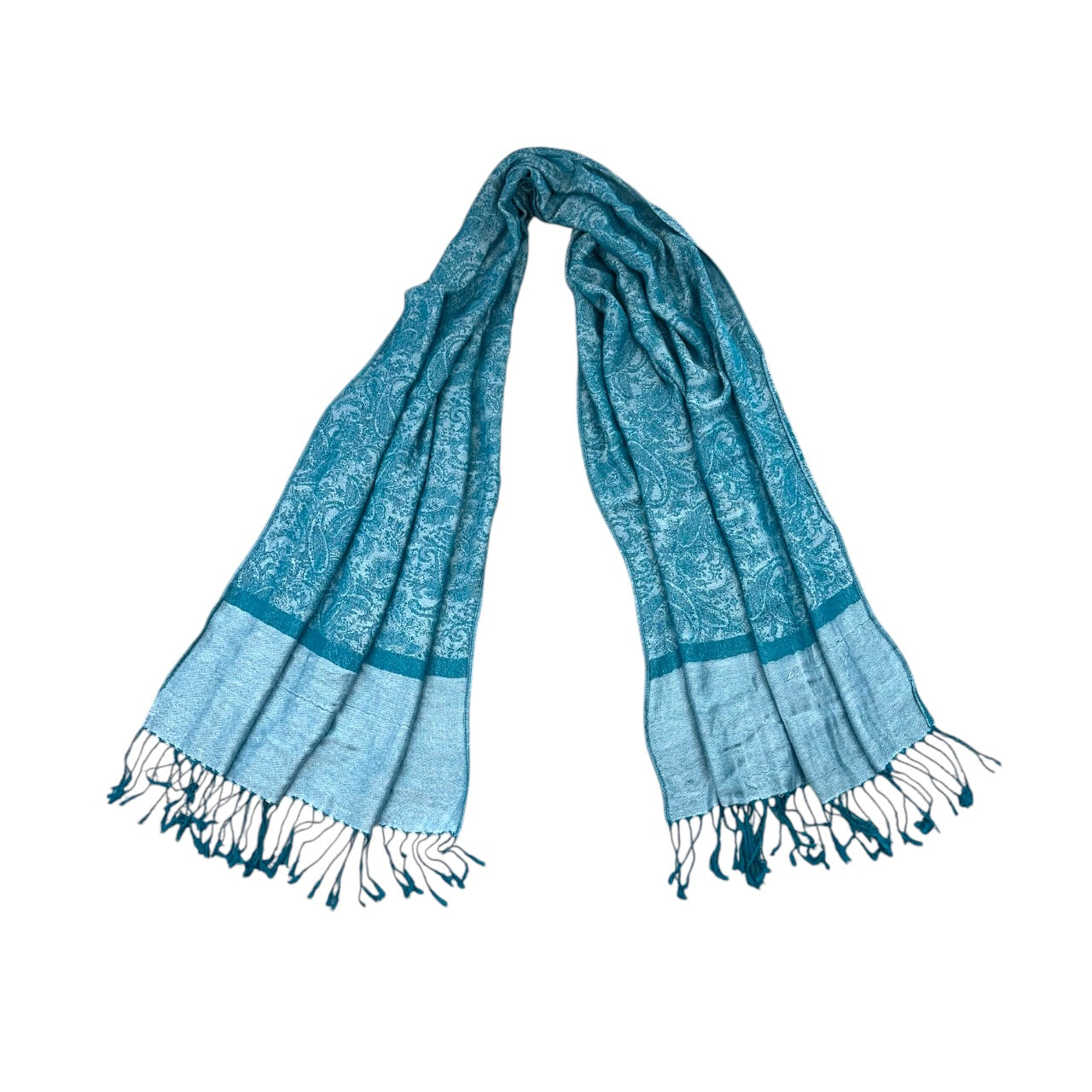 Blue Paisley Patterned Pashmina Scarf