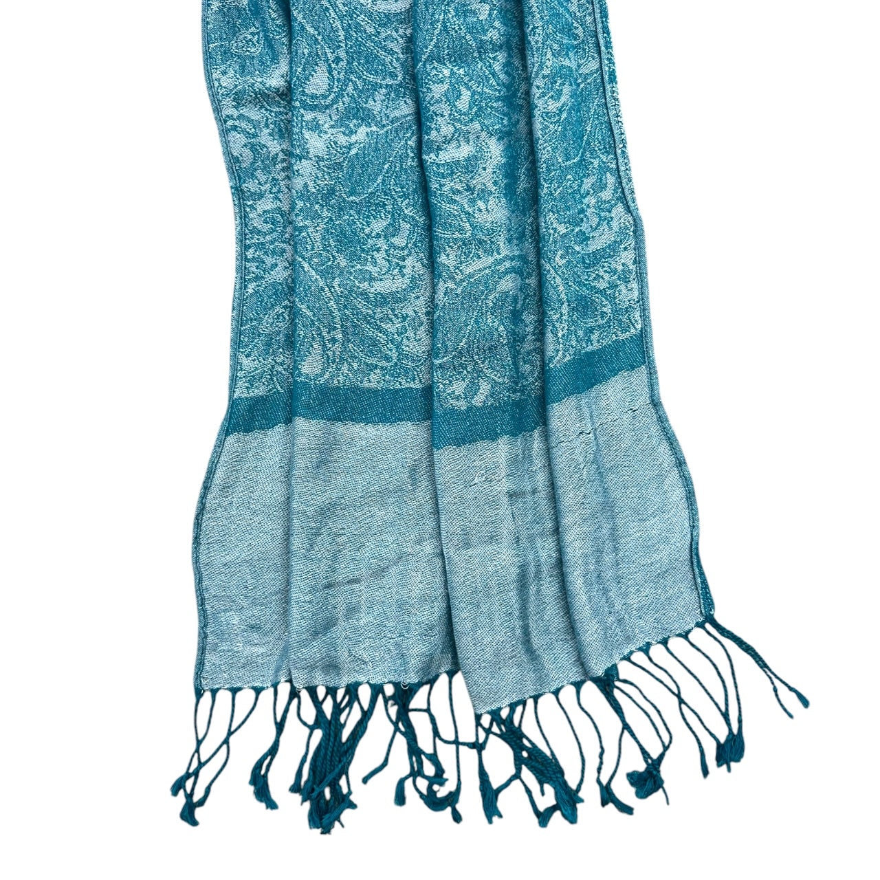 Blue Paisley Patterned Pashmina Scarf