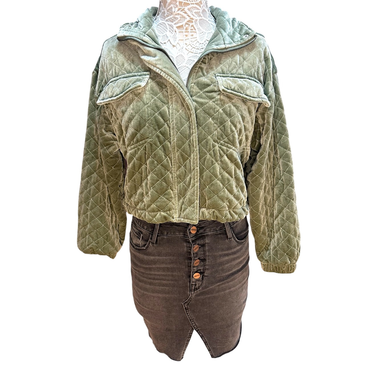 Forever 21 Quilted Velvet Jacket
