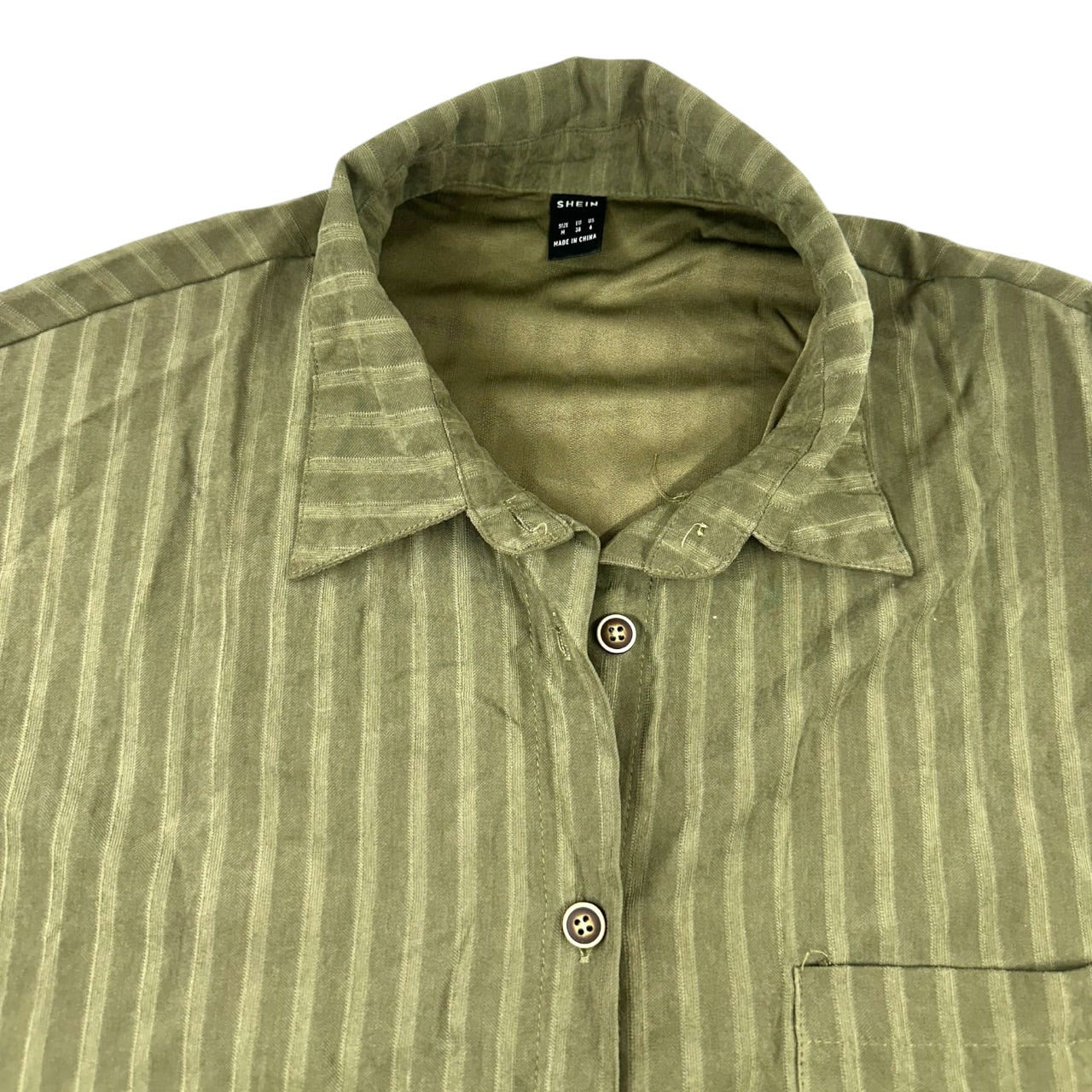 SHEIN Drop Shoulder Textured Striped Shirt