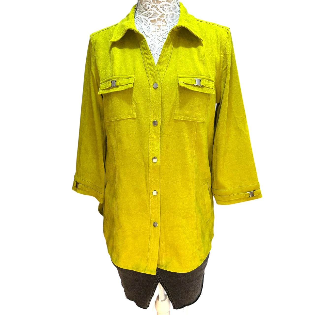 JM Collection Charteuse Shacket