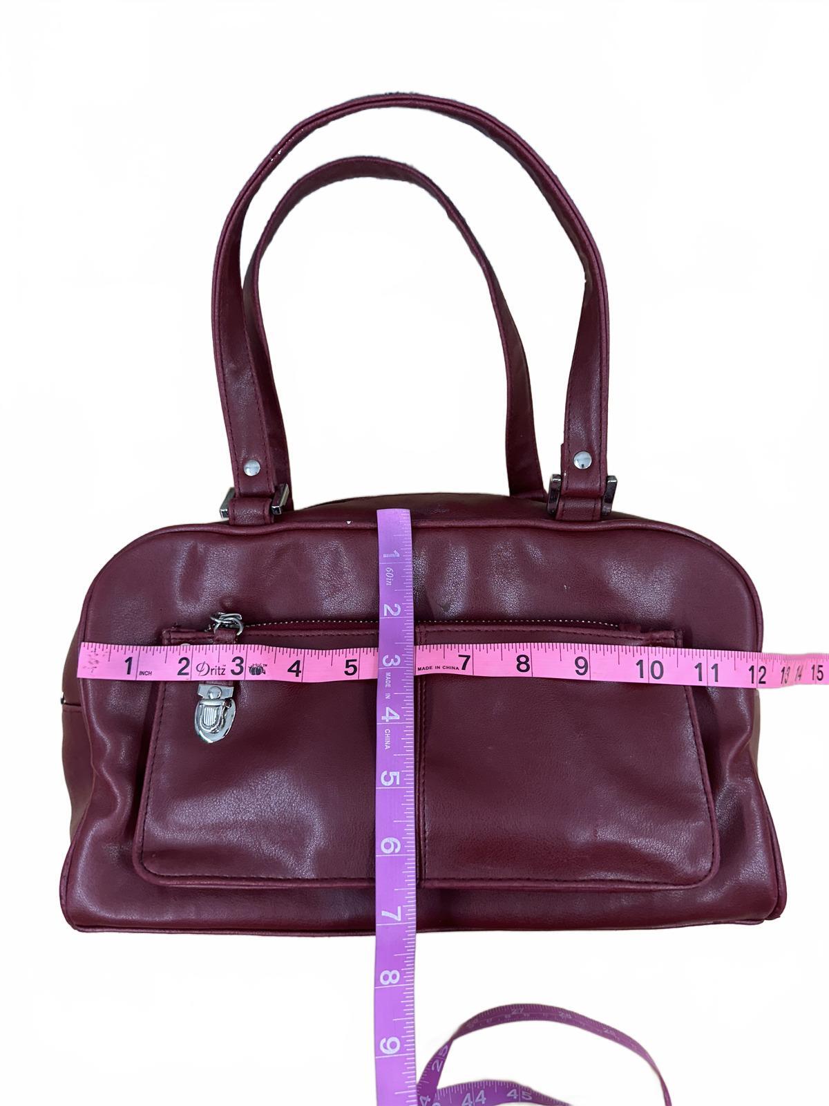 Red Faux Leather Shoulder Bag