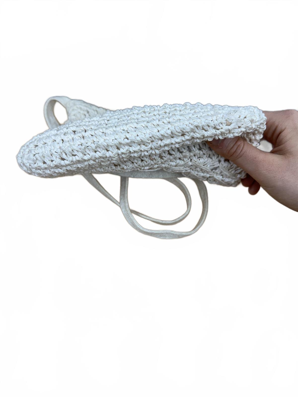 Crochet Shoulder Bag with Floral Applique