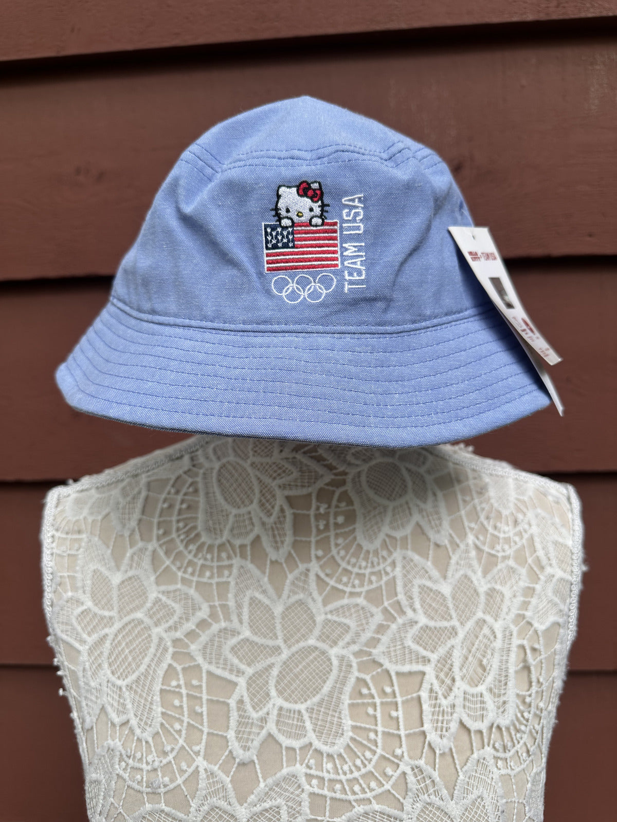 NWT Hello Kitty Team USA Blue Bucket Hat