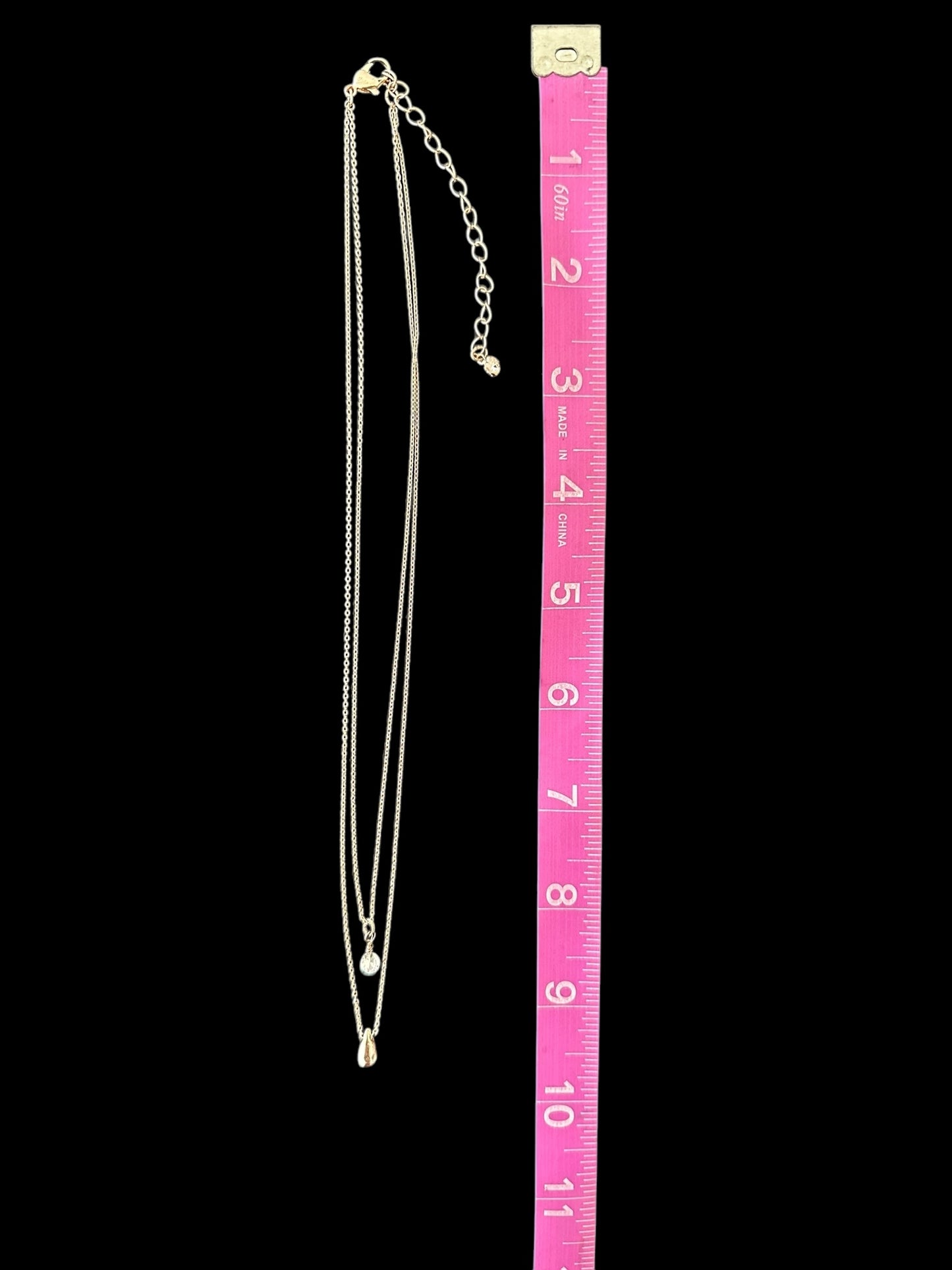 Dainty Singular Rhinestone and Tear Drop Necklace