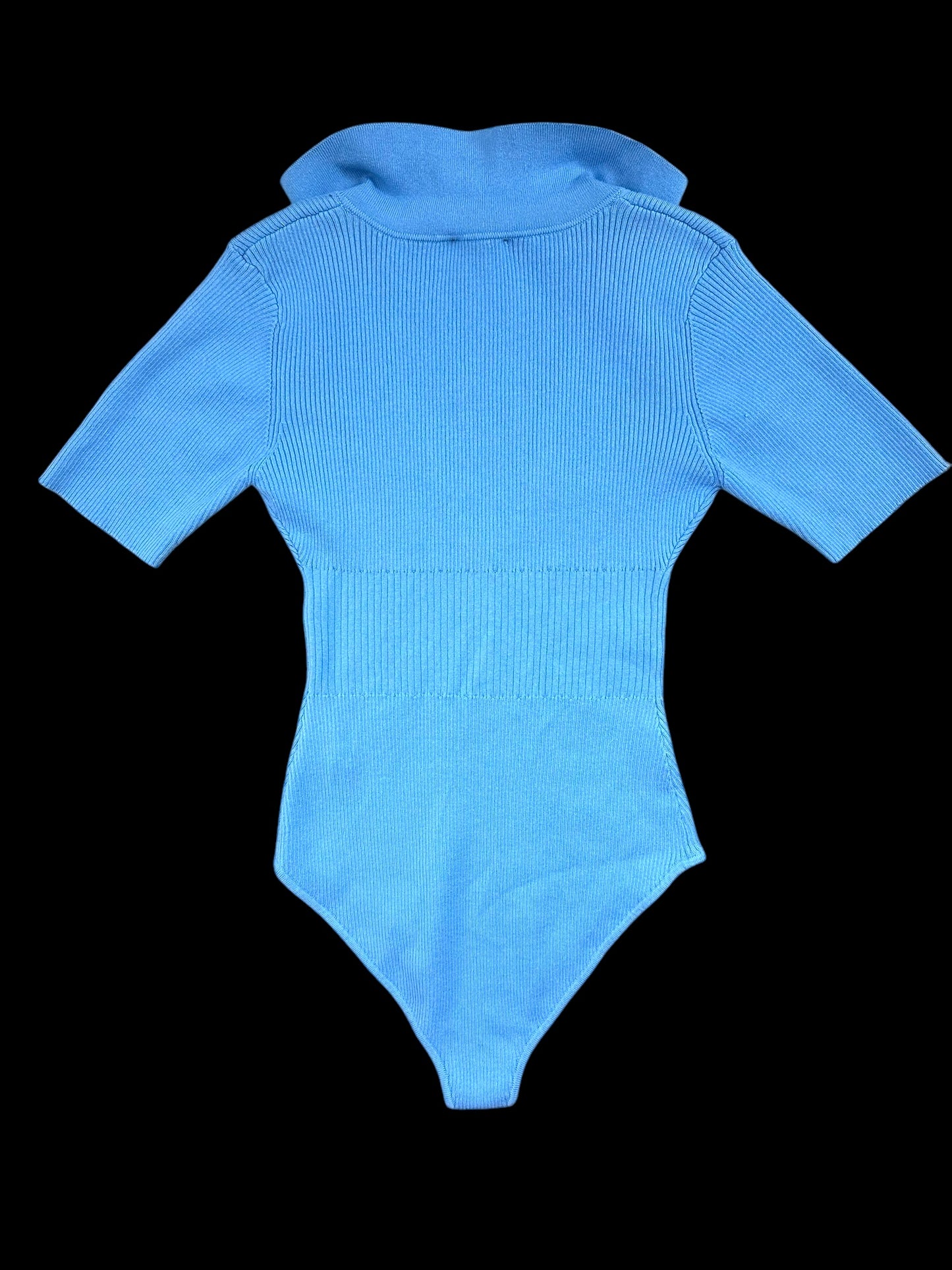 Revolve Bardot Ribbed Knit Collard Bodysuit