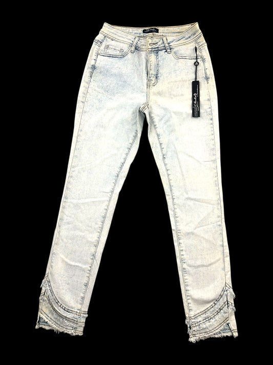 Charlie B Triple Tiered Fringe Denim Ankle Pants
