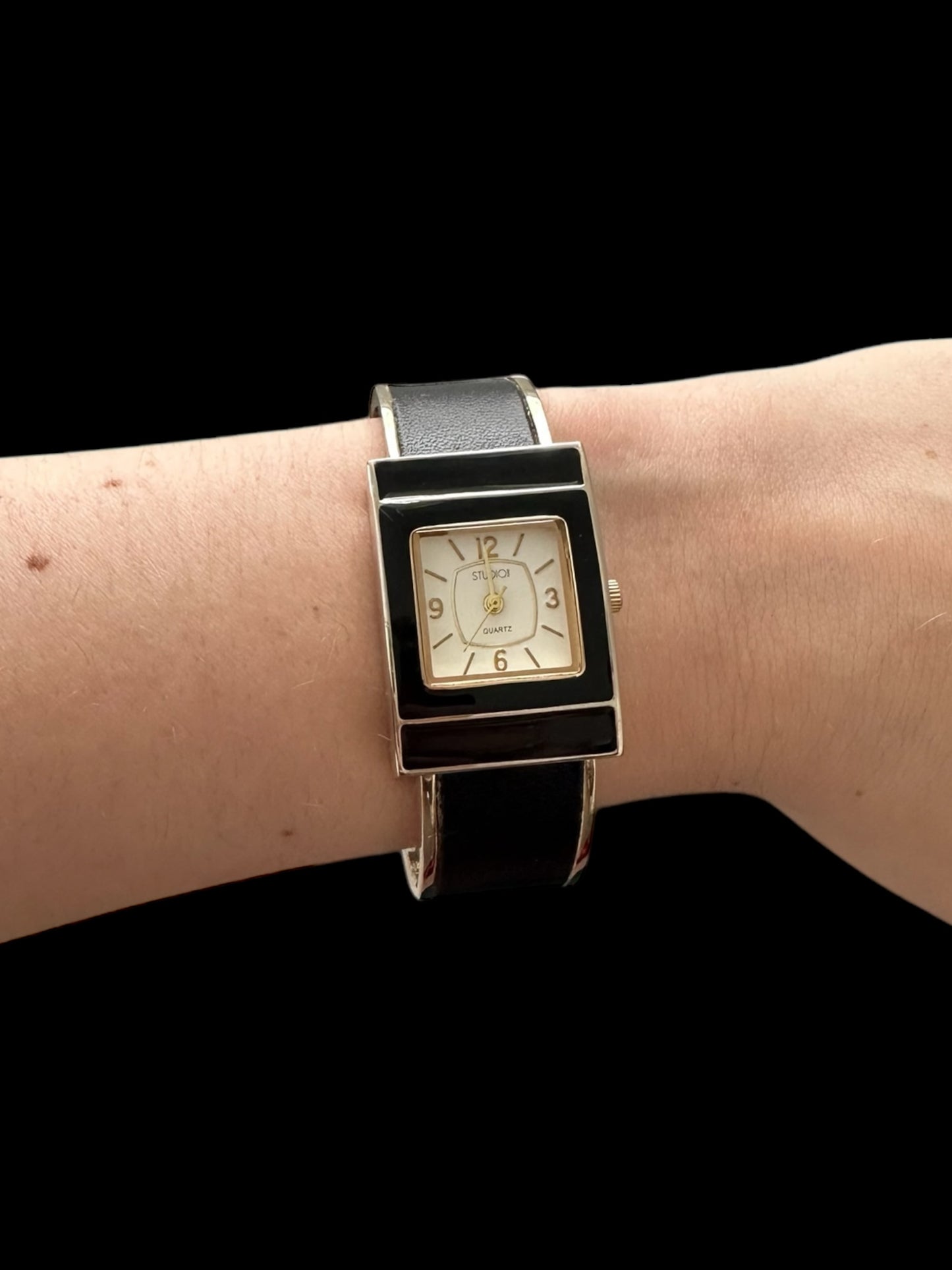 Vintage Black Enamel Watch