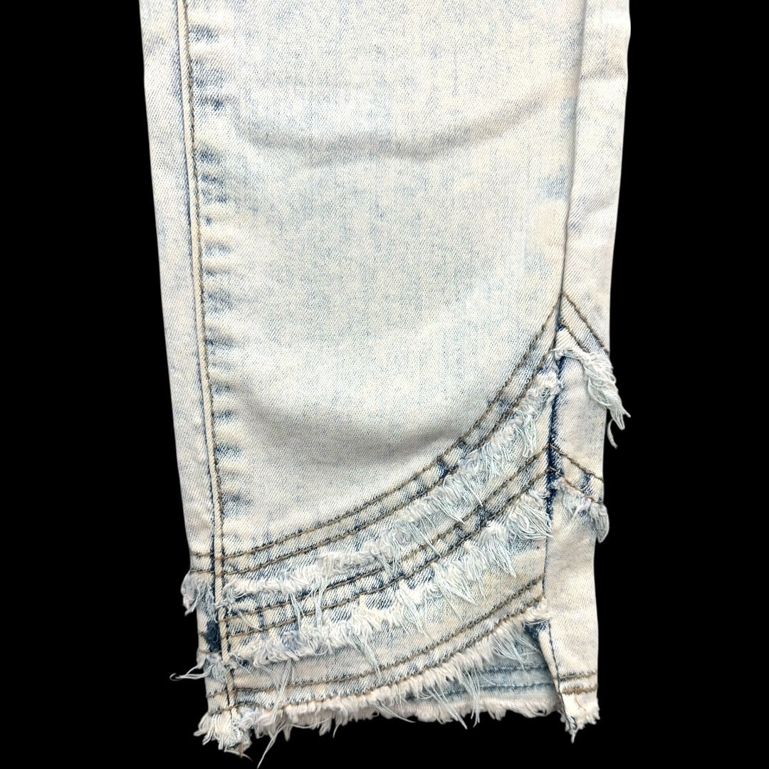 Charlie B Triple Tiered Fringe Denim Ankle Pants