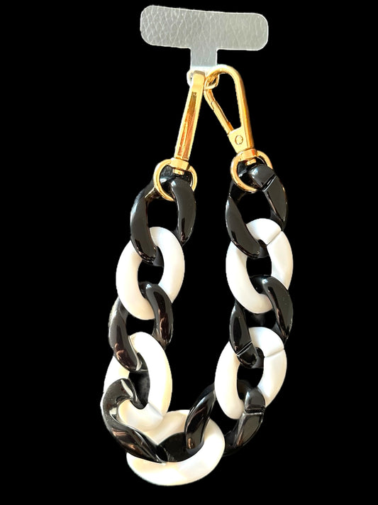 Acrylic Black & White Phone Chain