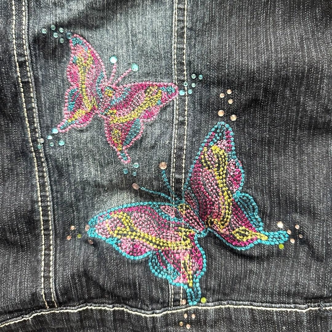 Y2K Arizona Jean Company Butterfly Denim Jacket