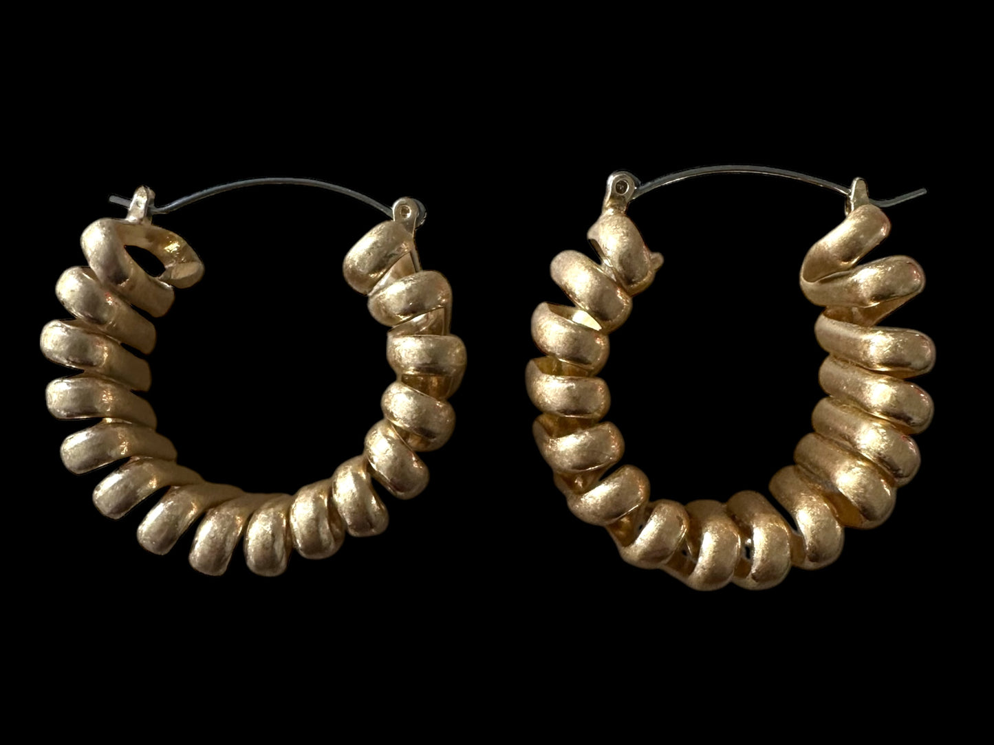 Gold Thick Spiral Hoop Earrings